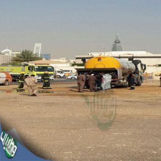 مدني #الرياض يُسيطر على تسرب ناقلة غاز بحي "أم الحمام"