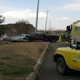 وفاتين واصابة حرجه بحادث مروري على طريق الملك عبدالله بابها.