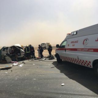 إصاباتين حرجة في حادث اصطدام على طريق الرياض القصيم