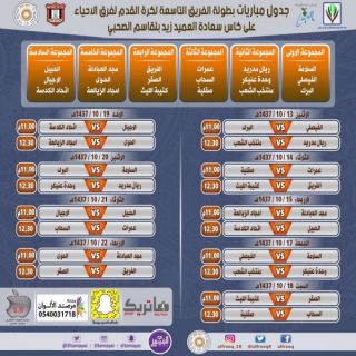 انطلق اليوم 18 فريقاً في بطولة الفريق التاسعة لكرة القدم بحلي القنفذة