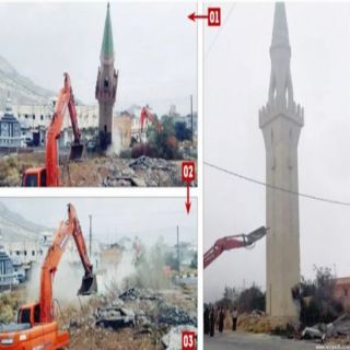 تمهيداً لإنشاء مسجد جديد وبعد ثلاثة أعوام إزالة "مئذنة مسجد اوقاف تنومة