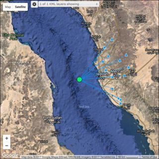 المساحة الجيلوجية ترصد هزة ارضية بقوة 3 درجات على بعد91كم من #جدة