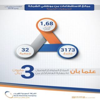 موظفو "السعودية للكهرباء" يدعمون (32) جمعية خيرية ب (1.7) مليون ريال