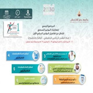 جامعة حفر الباطن تنظم مؤتمرا دوليا عن علم النفس الرياضي التطبيقي