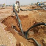 انكسار مفاجئ بخط مياه شرق الرياض