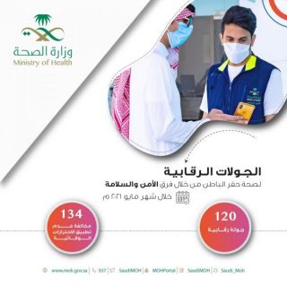 فرق الأمن والسلامة بصحة حفر الباطن ترصد 134 مخالفة للإجراءات الاحترازية