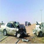 تصادم اربع مركبات على طريق عرعر يوقع وفاة وإصابة عائلة سعودية