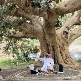 سمو أمير عسير يستظل تحت ظل أقدم شجرة مُعمرة في #تنومة