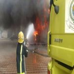 مدني محايل يبشار حريق وسط البلد