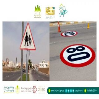 #بلدية_البكيرية تواصل أعمال الدهان  وممرات المشاة لرفع معايير السلامة المرورية