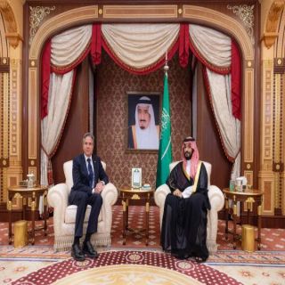 سمو #ولي_العهد يجتمع بوزير الخارجية الأمريكي
