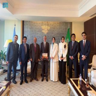 مندوب المملكة الدائم لدى الأمم المتحدة يستقبل رئيسَ الهيئة العامة للمساحة والمعلومات الجيومكانية