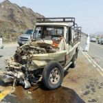 إصابات متفرقة لقائد مركبة "جيب شاص" بعدتعرضه لحادث بجمعة ربيعة