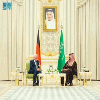 سمو ولي العهد يستقبل فخامة رئيس جمهورية ألمانيا الاتحادية