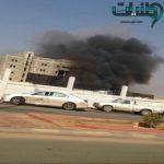 بالصور- مدني عرعر يخمد حريق برج عرعر الطبي