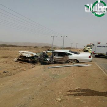 وفاة واصابة بحادث مروري بطريق رجال المع.