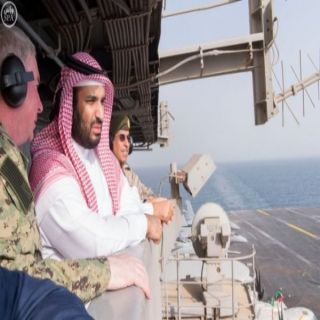 بالصور - ولي ولي العهد محمد بن سلمان يطلع على قدرات حاملة الطائرات "روزفلت"